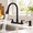1-Black, variant on 4 Hole Black Kitchen Faucet with Pull Down Sprayer, 8 Inch Center, 1-Black