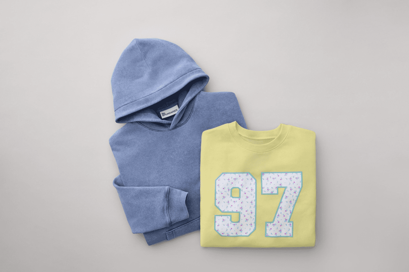 No Boundaries Oversized Hoodie with Long Sleeves, Men's XS-4XLT