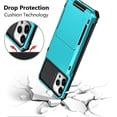 thumbnail image 5 of for iPhone 13 Pro Max Case Wallet 4-Card Holder ID Slot Flip Door Hidden Pocket Men Women Anti-Scratch Dual Layer Hybrid TPU Bumper Armor Protective Hard Shell Back Cover 5G Sky Blue, 5 of 12