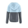 thumbnail image 5 of CheerKidz Women's Contrast Color Button Hoodie with Drawstring Pocket Pullover Fashion Sweatshirt Comfortable Long Sleeve Casual Top Winter Daily Loungewear Loose Fit(Light Blue,XL), 5 of 6