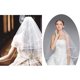 thumbnail image 4 of Velo de Novia Corto 2 Capas con Peine Velo de Novia Cinta Bordada Velo de Novia de Boda Catedral Vintage Ideal para Disfraces Bodas Fiestas Cubiertas para Banquetes ER, 4 of 5