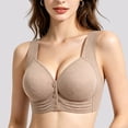 thumbnail image 4 of NIEWTR Ladies Front Closure Wireless Bras Full Coverage Wirefree Comfort Everyday Bras No Underwire Comfortable Plus Size Adjustable Straps Bralettes Brasieres (Khaki,44), 4 of 9