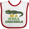 thumbnail image 3 of Inktastic In a While Crocodile with Cool Green Crock in Sunglasses Boys or Girls Baby Bib, 3 of 4