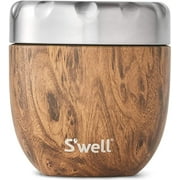 Swell Stainless Steel Bowls-16 Fl Oz-Teakwood-Triple-Layered Vacuum Insulated Containers Keeps Food and Drinks Cold for 12 Hours and Hot for 7-with No Condensation-BPA Free, 16 oz 16 oz Teakwood