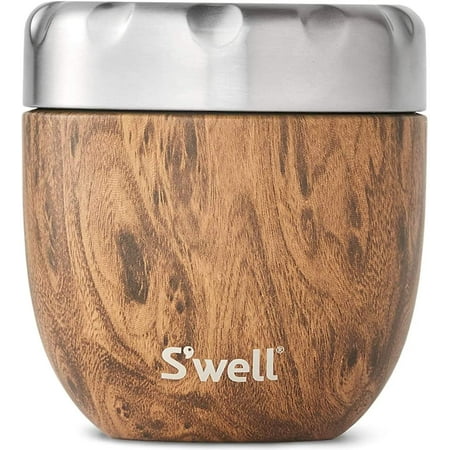 Swell Stainless Steel Bowls-16 Fl Oz-Teakwood-Triple-Layered Vacuum Insulated Containers Keeps Food and Drinks Cold for 12 Hours and Hot for 7-with No Condensation-BPA Free, 16 oz 16 oz Teakwood