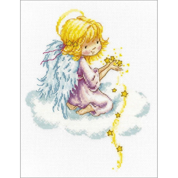 Star Angel Counted Cross Stitch Kit-8"X10.25" 14 Count