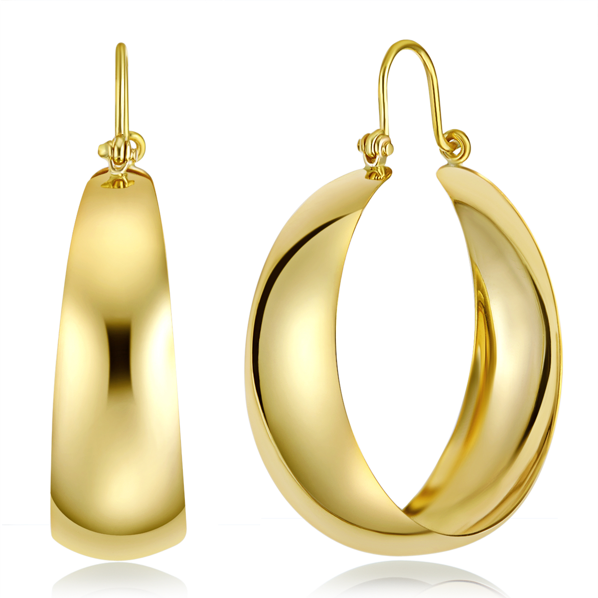 Wellingsale - Wellingsale Ladies 14k Yellow Gold Polished Bangle Hoop 