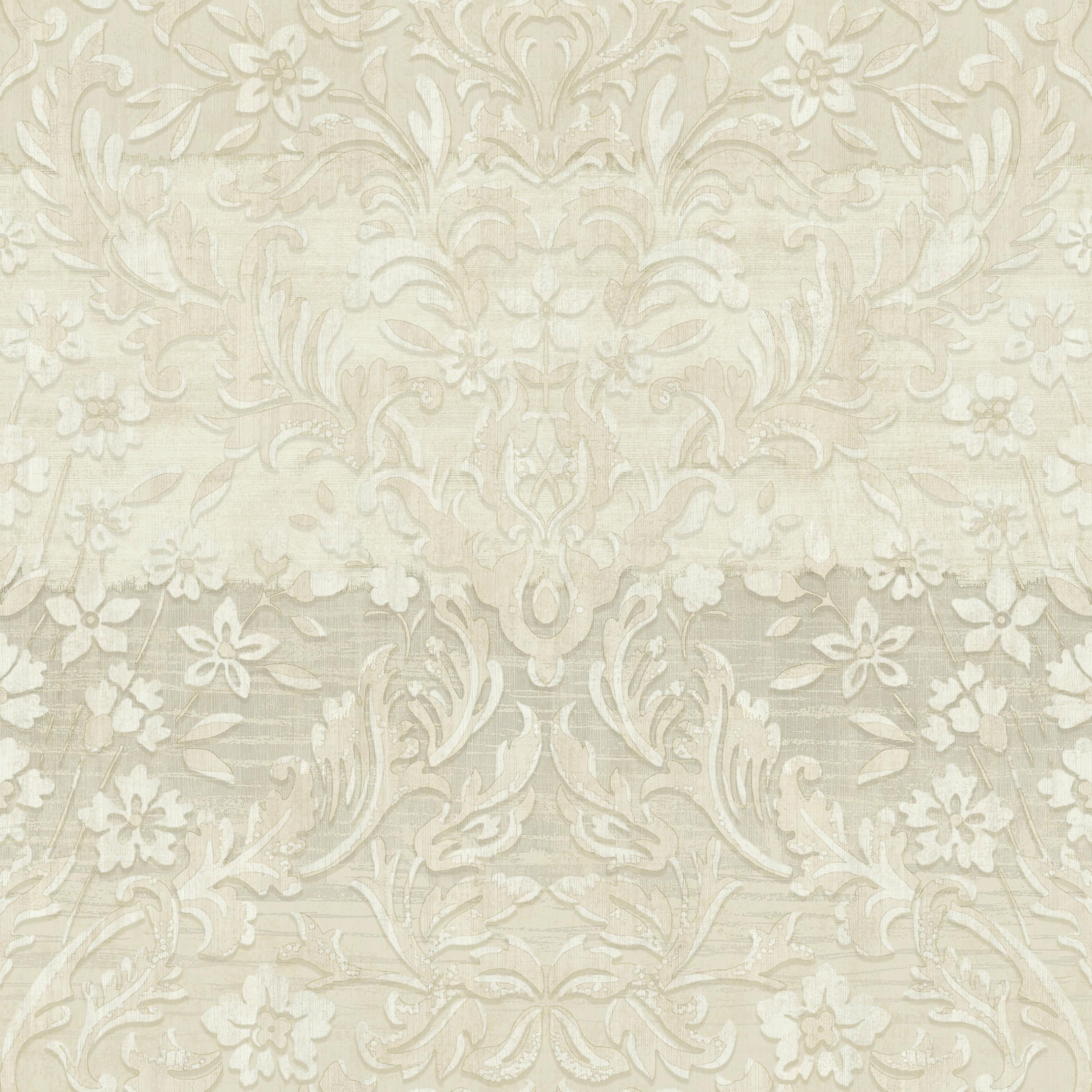 York Wallcoverings Zara Damask Khaki Removable Wallpaper