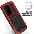 thumbnail image 7 of Samsung Galaxy S21 Ultra 2021 Metal Case with Screen Protector, Dteck Outdoor Sports Military Heavy Duty Shockproof Sturdy Full Cover Hybrid Aluminum Metal Hard Case with Kickstand, Red, 7 of 7