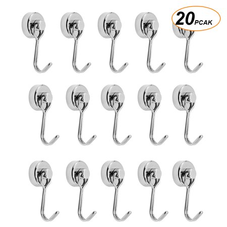 

20Pack Magnetic Hooks Strong Magnet Hooks for Kitchen Home Cruise Workplace Office and Garage-Sliver