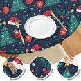 thumbnail image 4 of Dark Blue Christmas Pattern Round Fitted Tablecloth with Elastic Edge,Dining Table Cover Waterproof,Outdoor Round Tablecloth for Camping,Dining,Indoor and Outdoor, 4 of 7