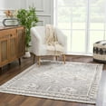 thumbnail image 6 of Hauteloom Agoo Farmhouse Living Room Bedroom Modern Moroccan Medallion Runner Rug - Soft Shaggy High Low Carpet - High Pile - Bohemian, Boho - Gray, Beige, Cream - 2'7" x 7'3", 6 of 19