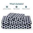 thumbnail image 5 of Bare Home Ultra-Soft Sheet Set - Premium 1800 Collection - Deep Pockets - 4-Pieces - King, Pennytile - White/Midnight, 5 of 6