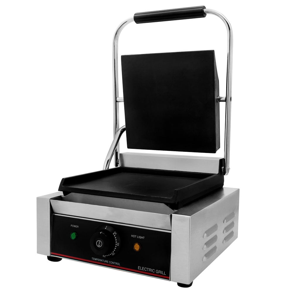 Commercial Countertop Panini Grill w/ 9" x 9" Smooth Cast Iron Plates
