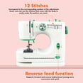 thumbnail image 3 of 12 Stitches Mini Sewing Machine Multifunctional Household Sewing Machine w/Extension Table US, 3 of 10
