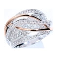 thumbnail image 4 of Women Ring Contrast Color Sparking Twisted Rhinestone Inlaid Wedding Ring Female Jewelry, 4 of 8