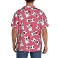 thumbnail image 3 of Rateoe French Bulldog And Heart Pattern Men's Short Sleeve Classic Shirt, Casual Short-Sleeved Shirt, Lightweight Summer Shirt, Cuban Collar Shirt,Button-Front Shirt-Medium, 3 of 5