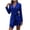 Blue, variant on asdoklhq Plus Size Long Blouses,Womens Casual Lace Up Waist Loose Candy Color Long Sleeve Solid Color Suit Collar Coat Tops