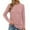 Pink, variant on Lenpel Women's Long Sleeve Tops Soft Casual Crew Neck Solid Color Basic T Shirts Loose Tunic Tee Tops