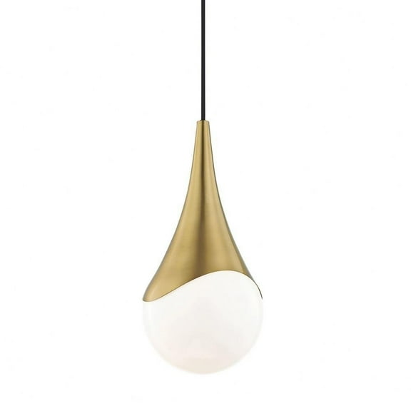 -One Light Small Pendant in Style-7.5 inches Wide By 16 inches High-Aged Brass Finish Bailey Street Home 735-Bel-3371072