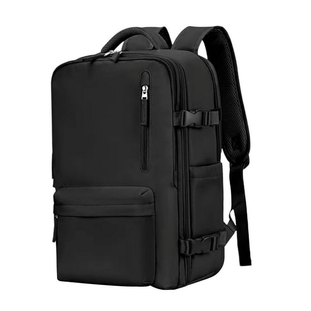 Mochila informal de doble hombro para mujer, tipo mochila de negocios, tipo bolsa de lona negro
