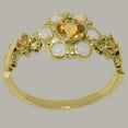thumbnail image 2 of LBG British Made 9k Yellow Gold Ring with Natural Citrine & Opal Womens Engagement Ring - 33 size options - Size 7.25, 2 of 7