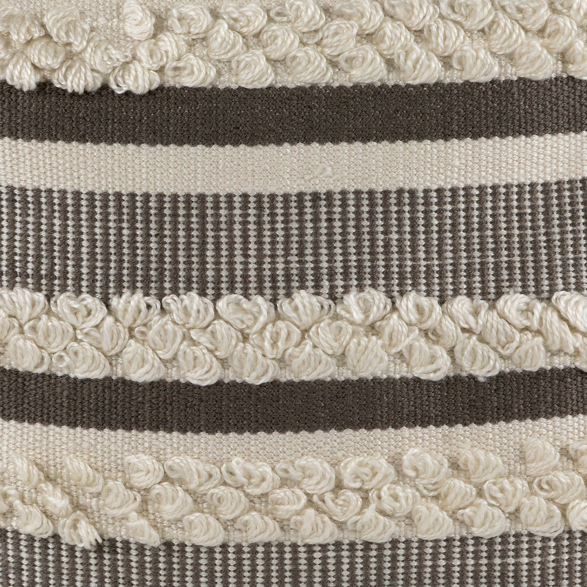 Northlight 20" Gray and Cream Handloom Woven Outdoor Throw Pillow