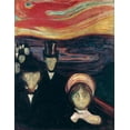 thumbnail image 2 of Munch, Edvard 26x32 Black Ornate Wood Framed with Double Matting Museum Art Print Titled - Anxiety, 1894, 2 of 4
