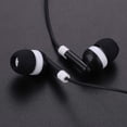 thumbnail image 2 of Earbuds Headphones 100 Pack Wholesale Bulk School / Library / Office Supplies Disposable Earphone Earbuds for Kids, Adults - Individually Bagged Gift - Black, 2 of 2