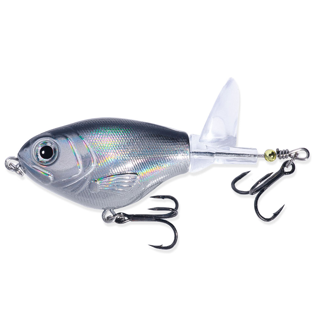 HENGJIA 6PCS Topwater Fishing Lures Bass Baits and Lures, Top Water Bass Lures with Rotating Tail, Top Water Floating Pencil Plopper Lures Freshwater or Saltwater
