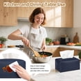 thumbnail image 4 of Minzimin Long Tissue Box Cover, PU Leather Tissue Holder Rectangle, Facial Paper Organizer, Modern Dispenser for Bathroom, Kitchen, Home, Office, Tabletop 9.5’’x5’’x5’’, 4 of 5