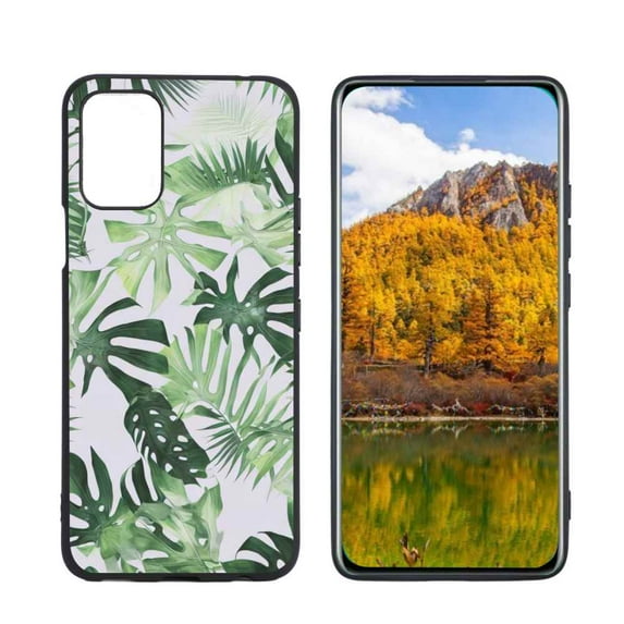 Compatible with LG K62 Phone Case, Tropical-Leaves-18 Case Men Women, Flexible Silicone Shockproof Case for LG K62
