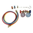 thumbnail image 1 of Refrigerant Gauge 3 Way Air Conditioning Diagnostic Manifold Gauge Set with 1/4in Thread Hose ,Easy to Operate, 1 of 6