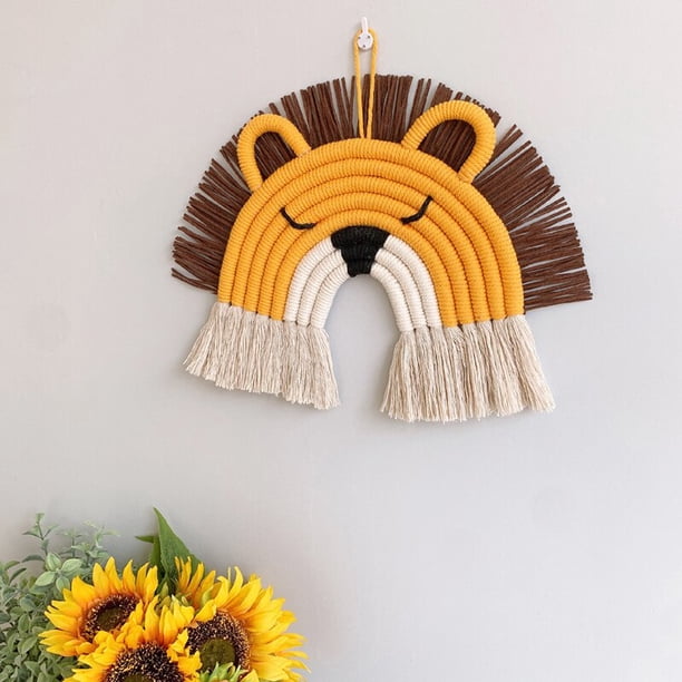 Animal Macrame Rainbow Wall Hanging Baby Room Decoration Nordic Handmade Woven Macrame Rainbow Ornament Baby Room Decor heqiyong LED