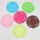 thumbnail image 5 of melotizhi Lace Flower Doilies Silicone Coaster Tea Cup Mats Pad Insulation Placemat LAU, Pink, 5 of 6