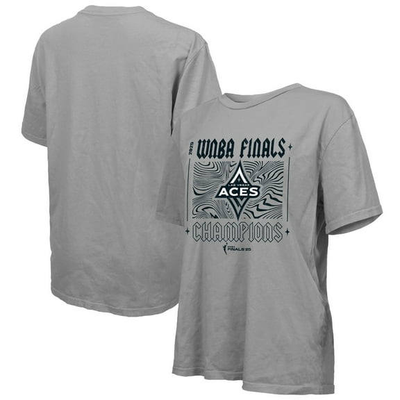 Women's Majestic Threads  Gray Las Vegas Aces 2025 WNBA Finals Champions Victorious Oversized T-Shirt