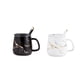 thumbnail image 5 of Naiovety Taza de cerámica para café, té, leche, agua, recipiente para avena, taza con asa, cuchara, porcelana, restaurante, suministros para Juegos de servir café y té Tipo 1, 5 of 6