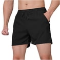thumbnail image 2 of pstuiky Pantalones cortos para hombre, Pantalones cortos deportivos de entrenamiento físico de color sólido para hombre, transpirables, con bolsillos, estilo crop top Pantalones cortos cargo, 2 of 7
