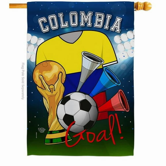 Ornament Collection H192090-BO World Cup Colombia Soccer Sports 28 x 40 in. Double-Sided Decorative Vertical House Flags for Decoration Banner Garden Yard Gift