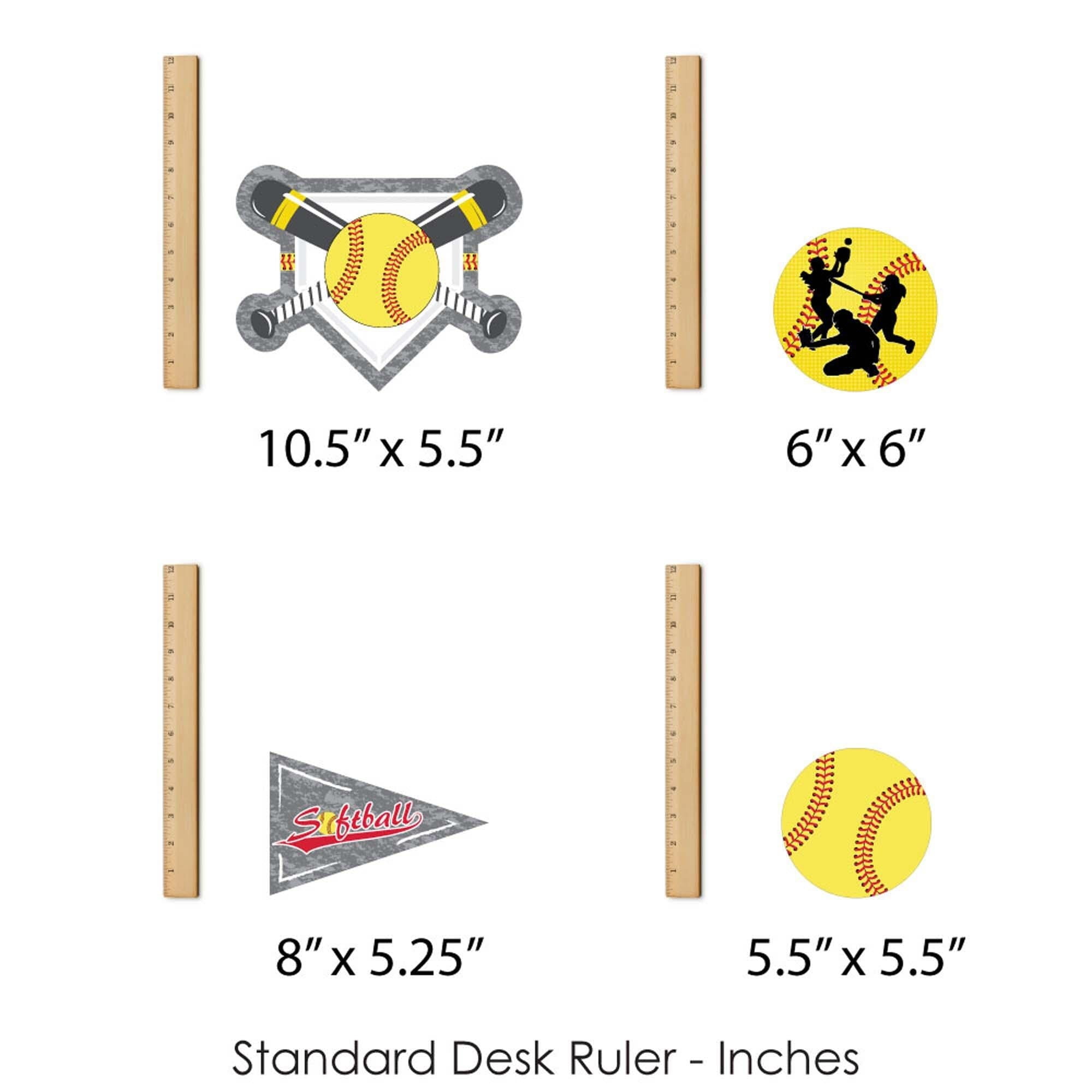 Big Dot of Happiness Grand Slam - Fastpitch Softball - Birthday Party or Baby Shower Centerpiece Sticks - Showstopper Table Toppers - 35 Pieces