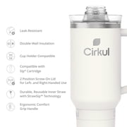 Cirkul 40oz. All-Day StrawSip™ Tumbler, Double-Wall Insulated Stainless Steel Tumbler with Handle, Pearl