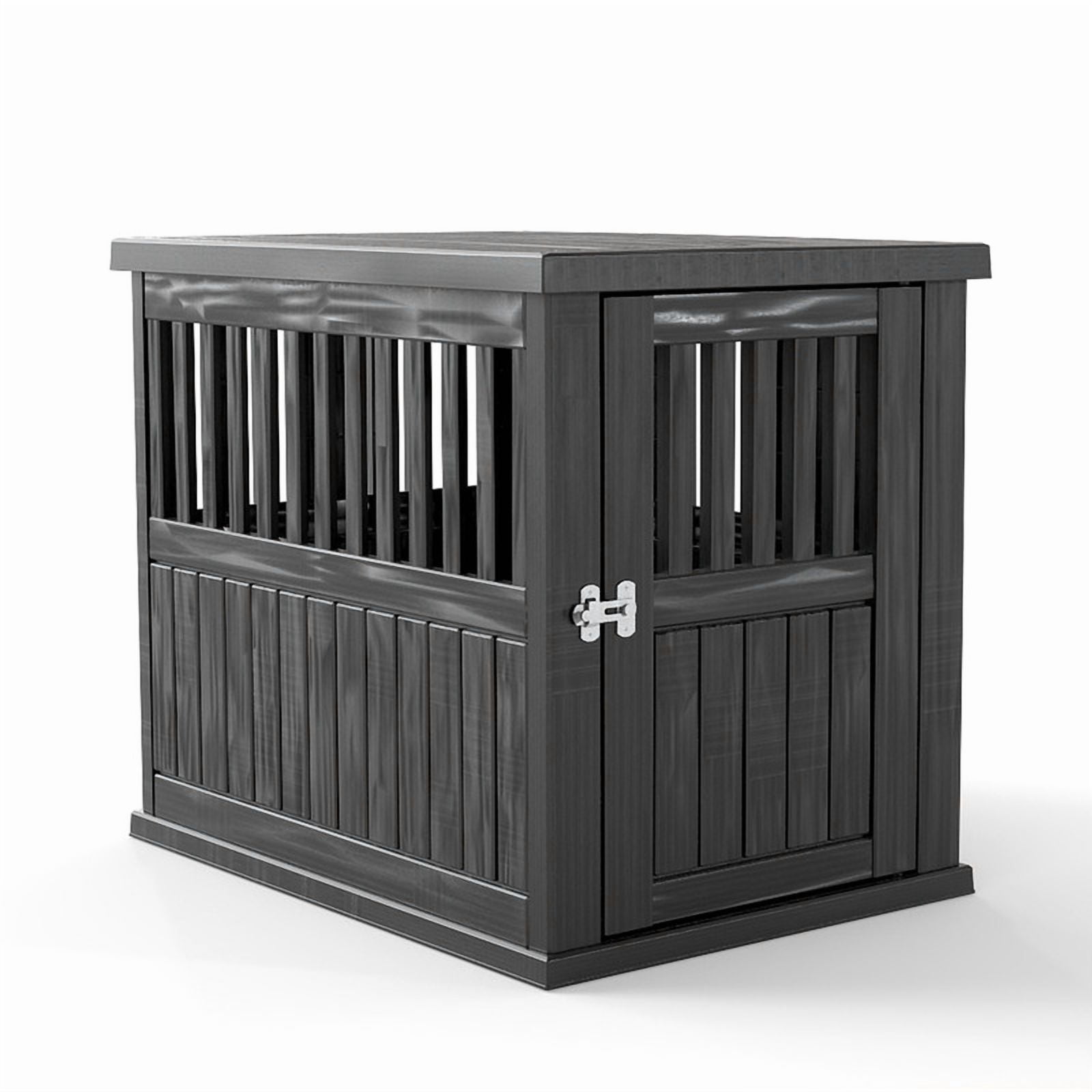 Yardgrace Large Dog Crates for Large Dogs, Indoor Outdoor Weatherproof Resin Dog Kennel with Roof and Elevated Floor (39.4"L x 28.4"W x 32.8"H, Black)