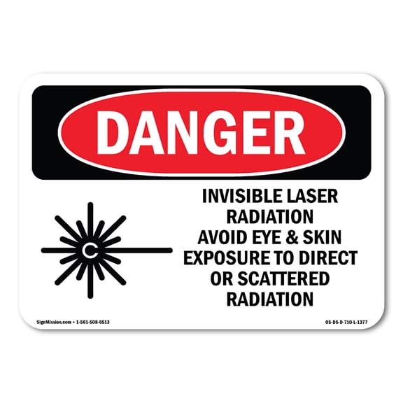 OSHA Danger Sign - Invisible Laser Radiation Avoid Eye Exposure | Plastic Sign | Protect Your Business, Construction Site, Shop Area |  Made in The USA