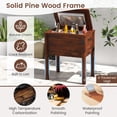 thumbnail image 6 of Gymax Wooden Cooler for Patio 54 Quart Beverage Cooler w/ Handles Rustic Brown, 6 of 10