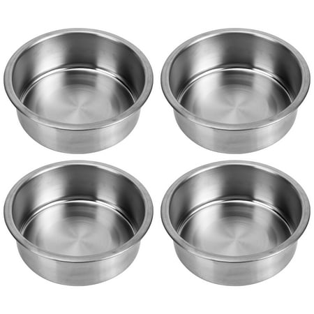 

4pcs Stainless Steel Bowl Soup Bowl Practical Basin for Kitchen Home (Silver)