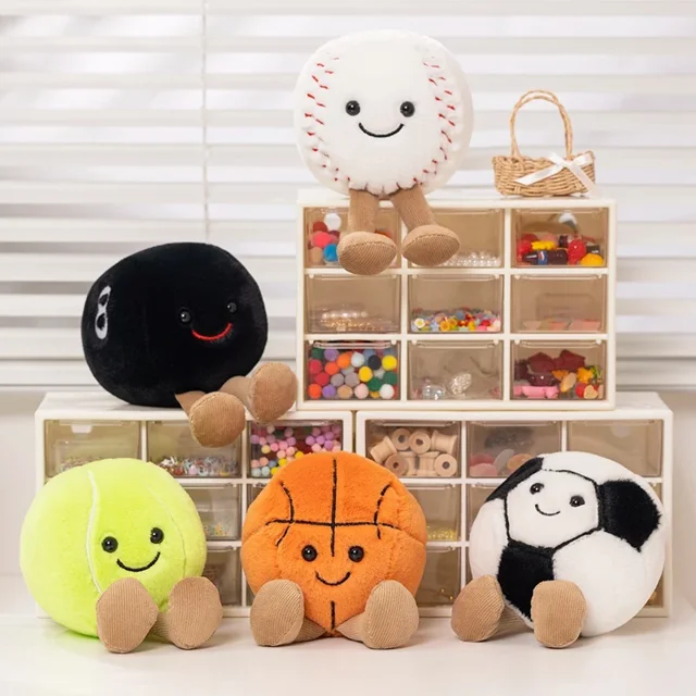 Juguetes de peluche creativos para baloncesto, fútbol, tenis, béisbol, billar, bolas de peluche suaves, almohada, regalo de cumpleaños de recuerdo para jugadores1797