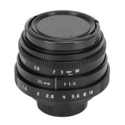 35mm Camera Lens F1.6 Large Aperture C Mount Fixed Focus Manual Focus Lens for Mirrorless Camera Black