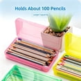 thumbnail image 5 of Pencil Box, Clear Hard Plastic Large Capacity Pencil Case for Middle Kids Back to School Supplies, 5 of 9