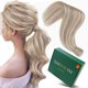thumbnail image 1 of Extensiones de cabello Easyouth con cola de caballo, color rubio, resaltado, envolvente, extensión de cola de caballo, cabello humano, resaltado, rubio ceniza y rubio blanqueador, extensiones de cabel, 1 of 5