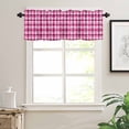 thumbnail image 3 of Pink White Plaid Kitchen Valances for Windows 42x12 Inch Kitchen Curtains Valances Rod Pocket Modern Abstract Buffalo Checked Bathroom Window Valances for Window Treatment Decor, 3 of 6